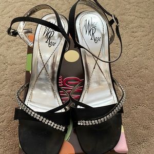 Black silk sandals